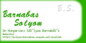 barnabas solyom business card